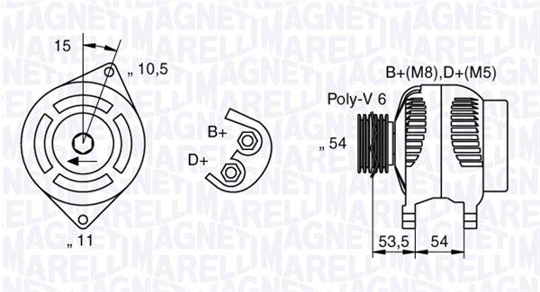 MAGNETI MARELLI kintamosios srovės generatorius 063377016010